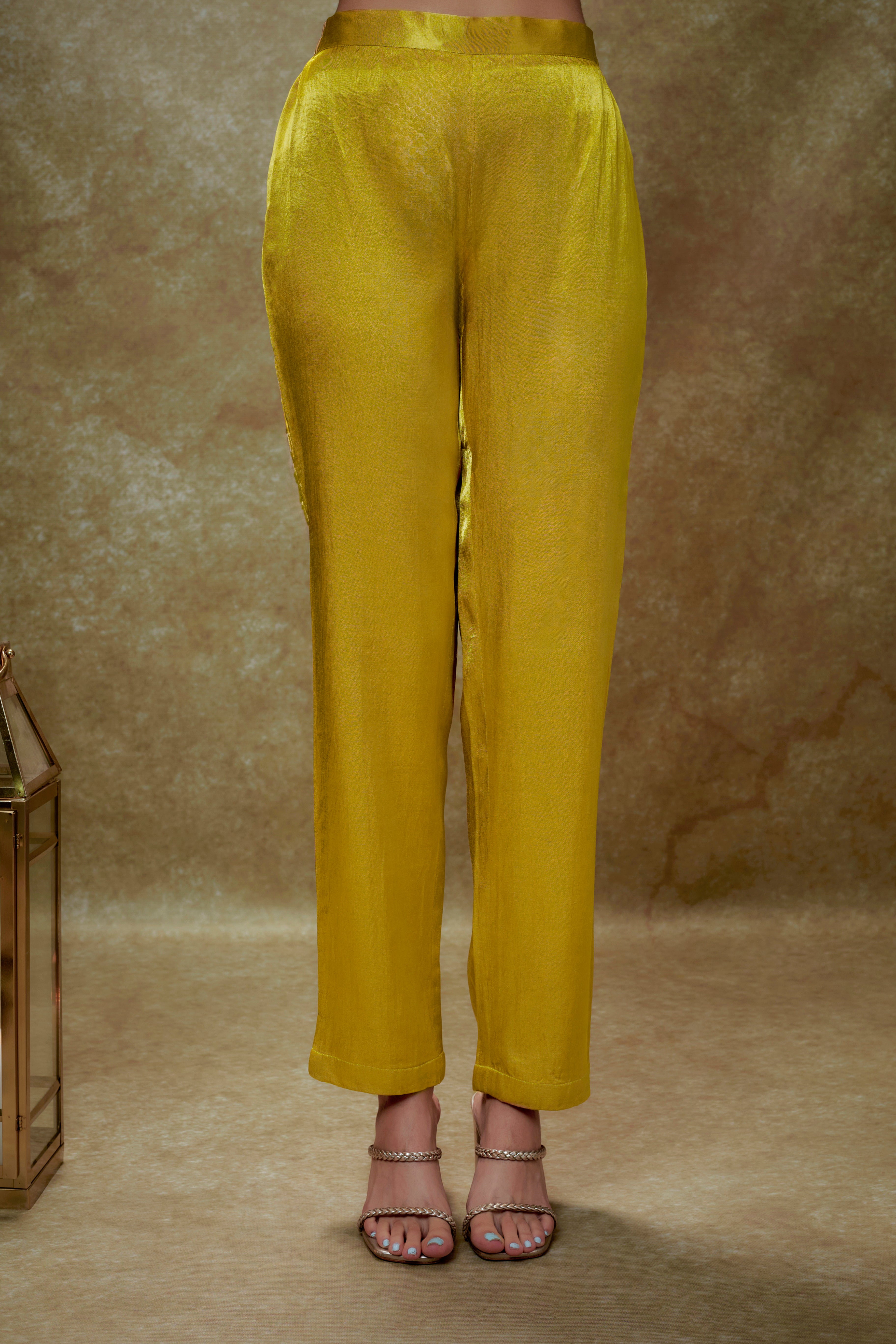 Haldi & gold sequin Kurta pants set
