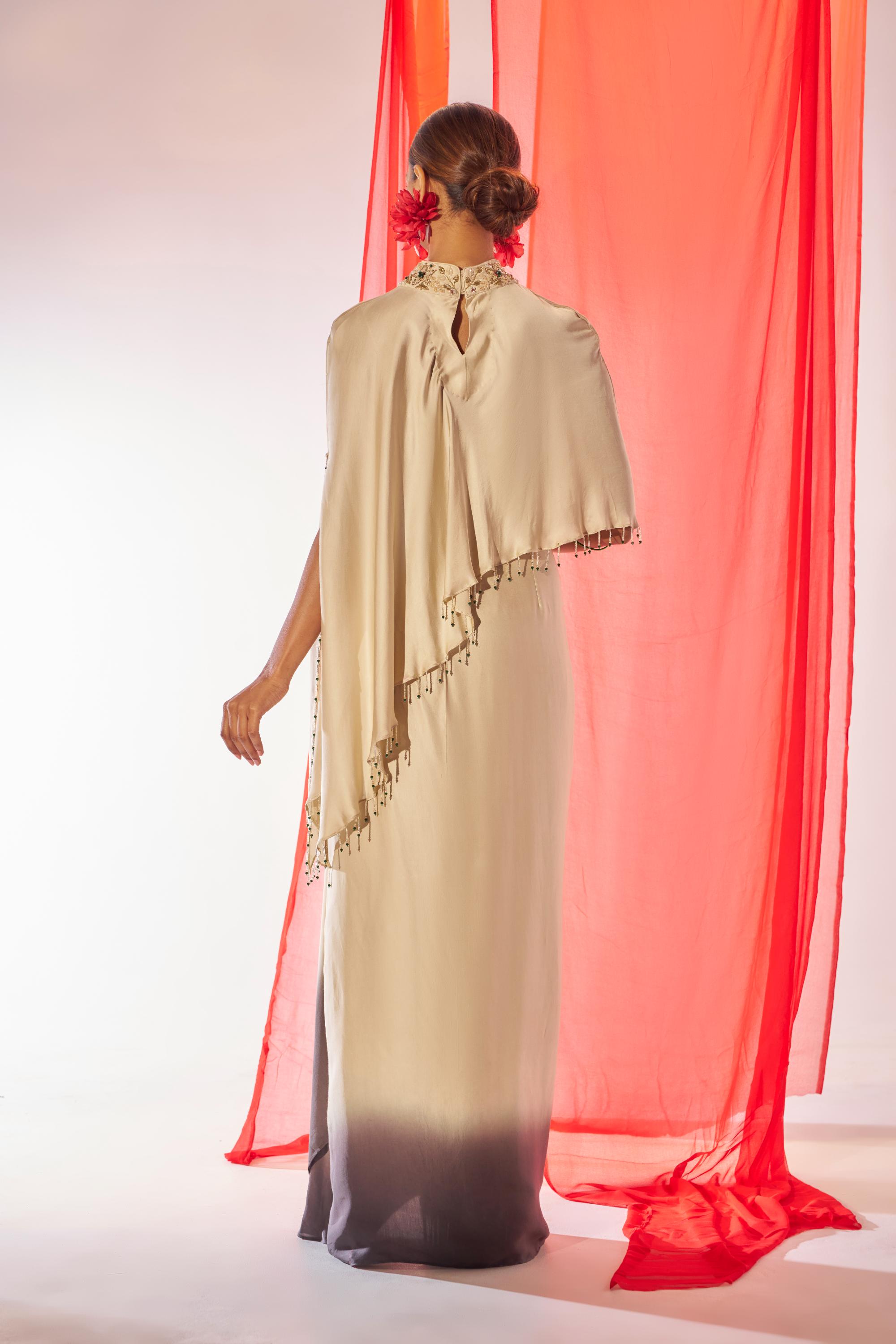 Aparajita- Draped skirt and cape set