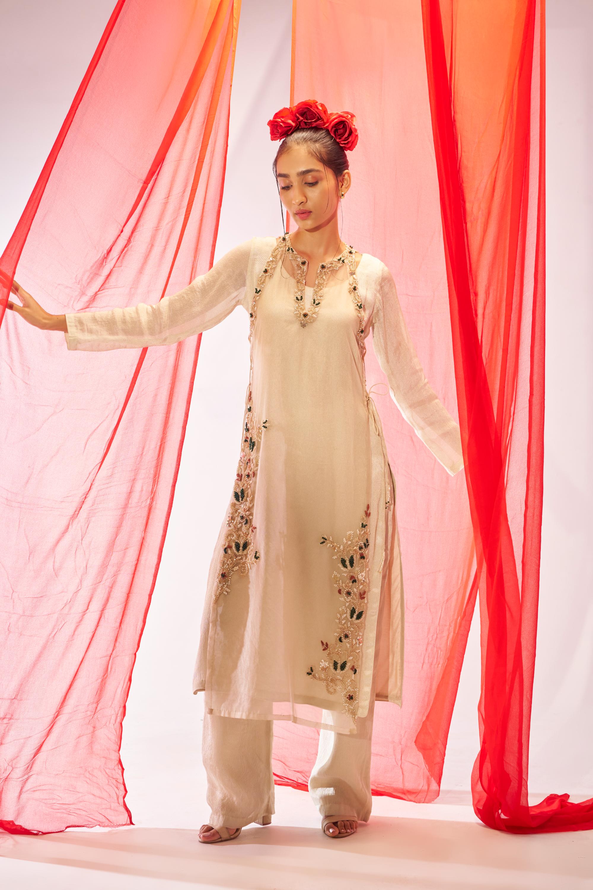 Shwetambara- Layered Kurta set