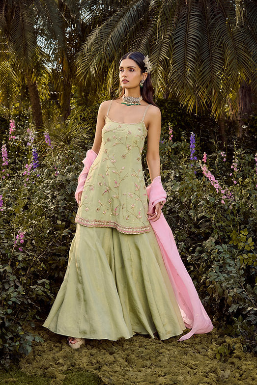 Sage Sharara Set
