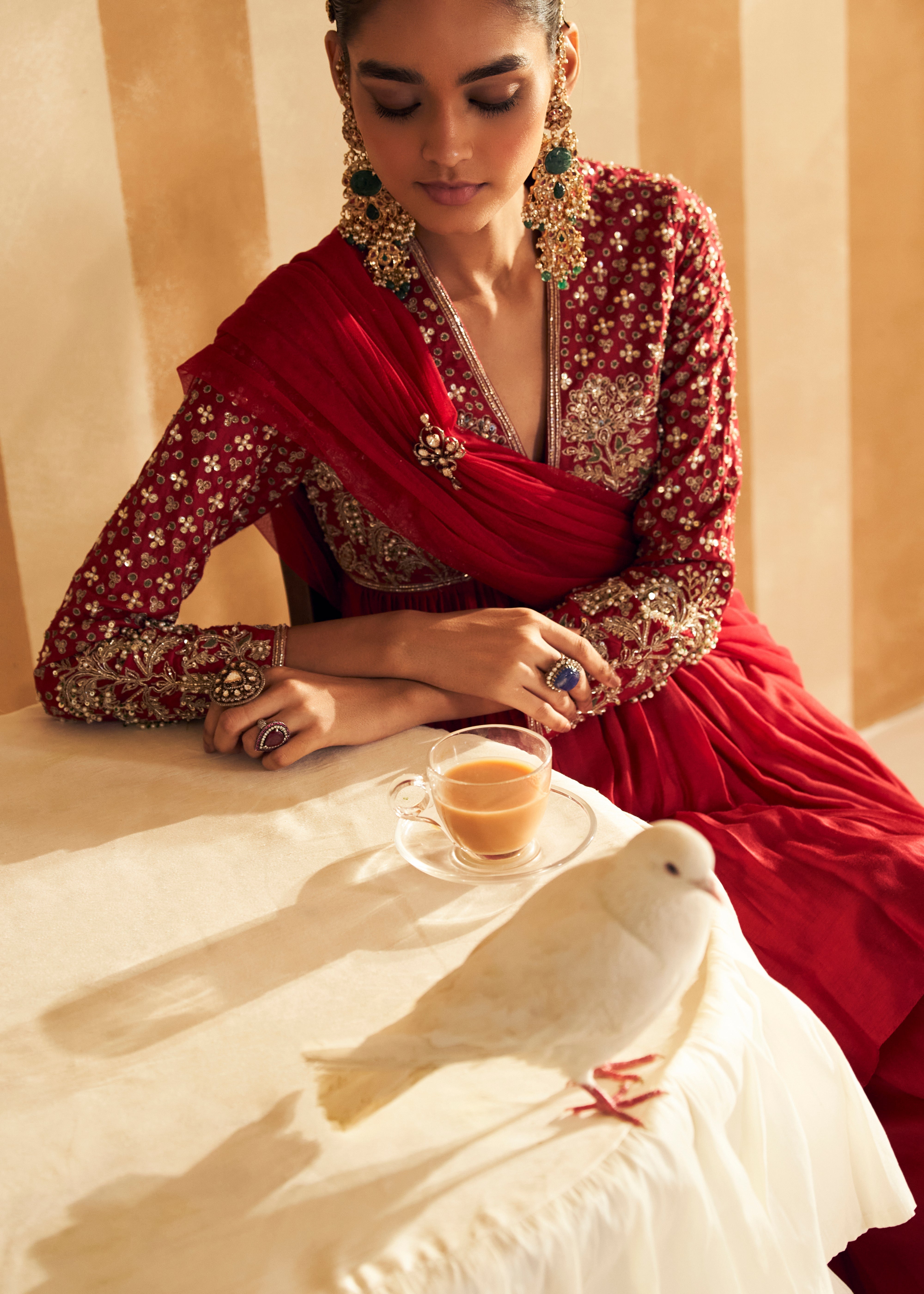 Qasida Short Anarkali Set