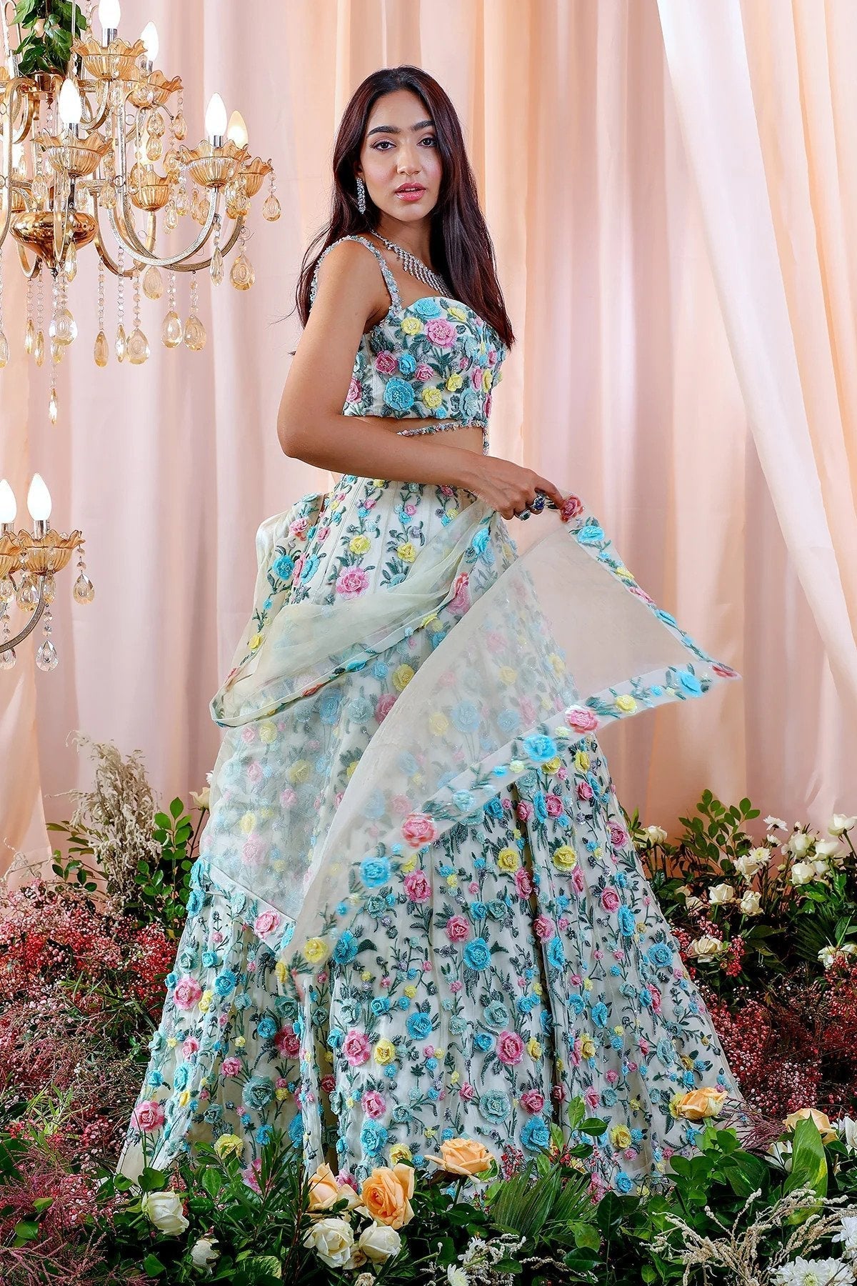 Hand Embroidered Lehenga Set