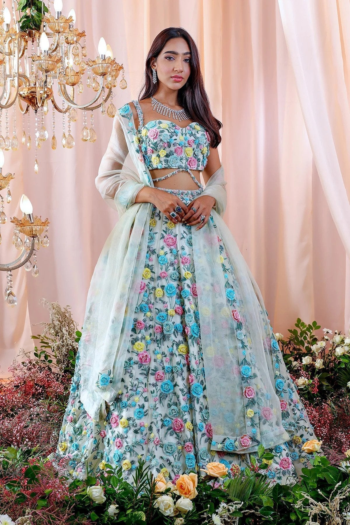 Hand Embroidered Lehenga Set