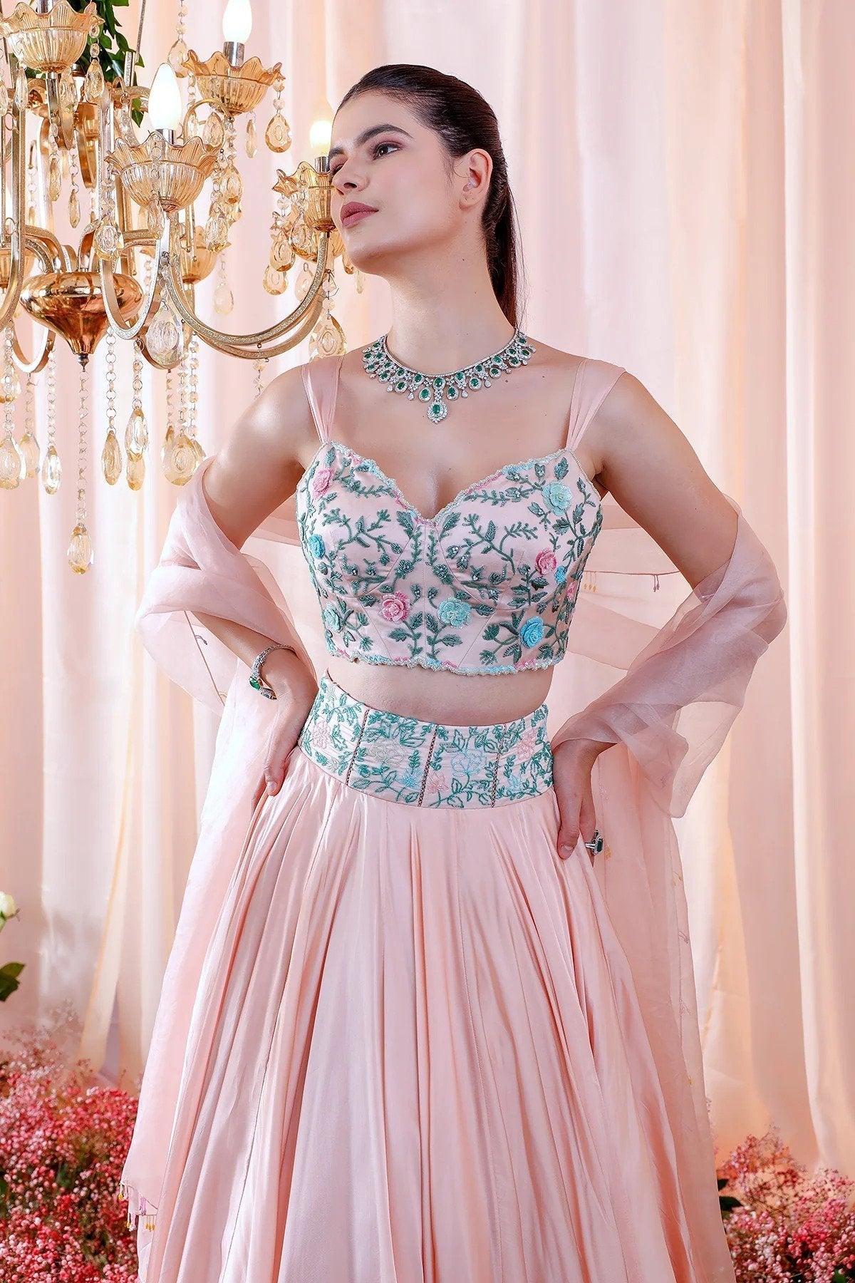 Hand Embroidered Lehenga Set