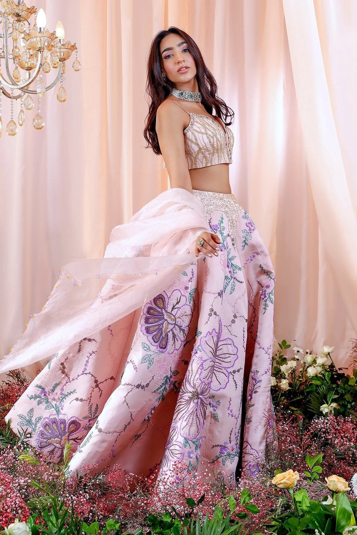 Hand Embroidered Lehenga Set