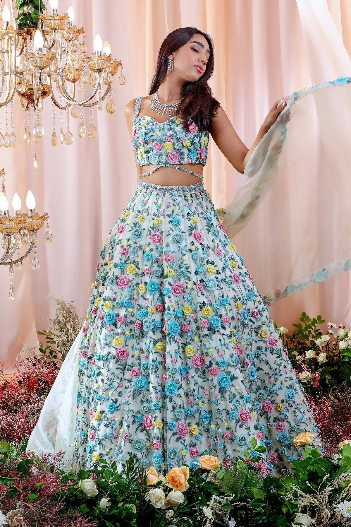 Hand Embroidered Lehenga Set