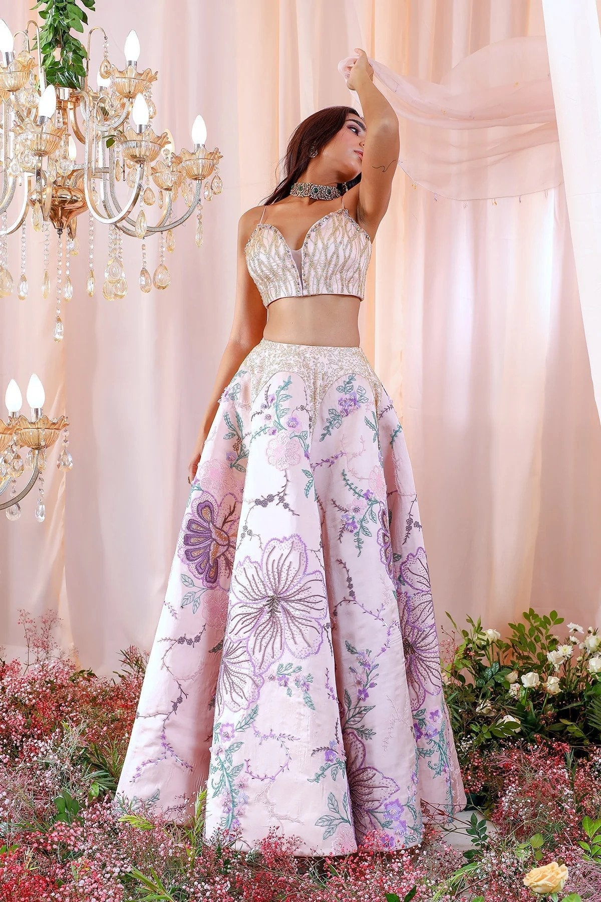 Hand Embroidered Lehenga Set