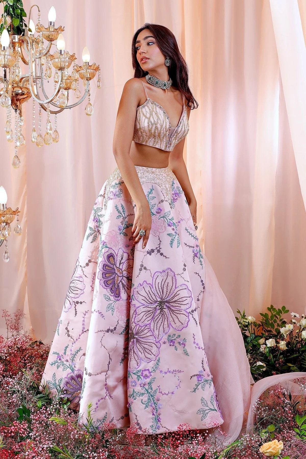 Hand Embroidered Lehenga Set