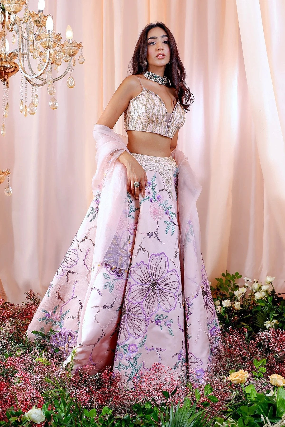 Hand Embroidered Lehenga Set