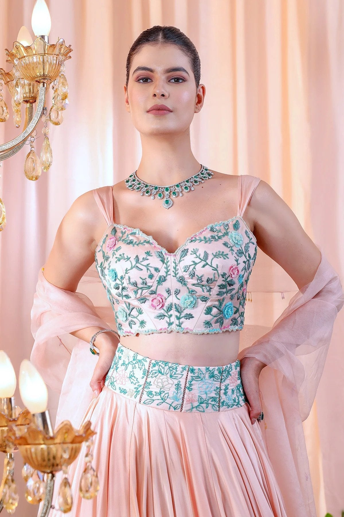 Hand Embroidered Lehenga Set