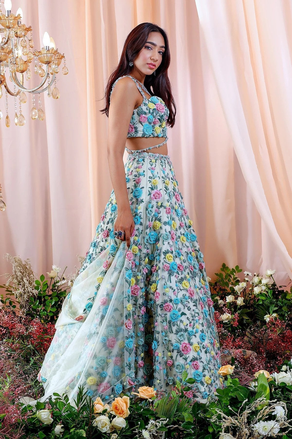 Hand Embroidered Lehenga Set