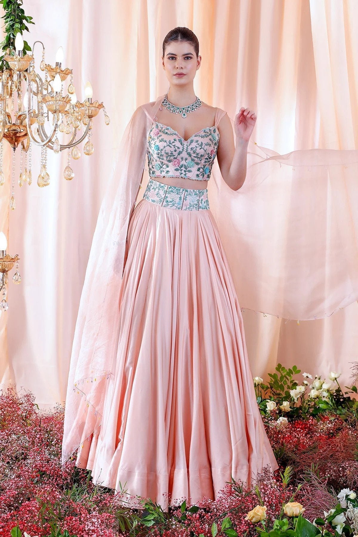 Hand Embroidered Lehenga Set