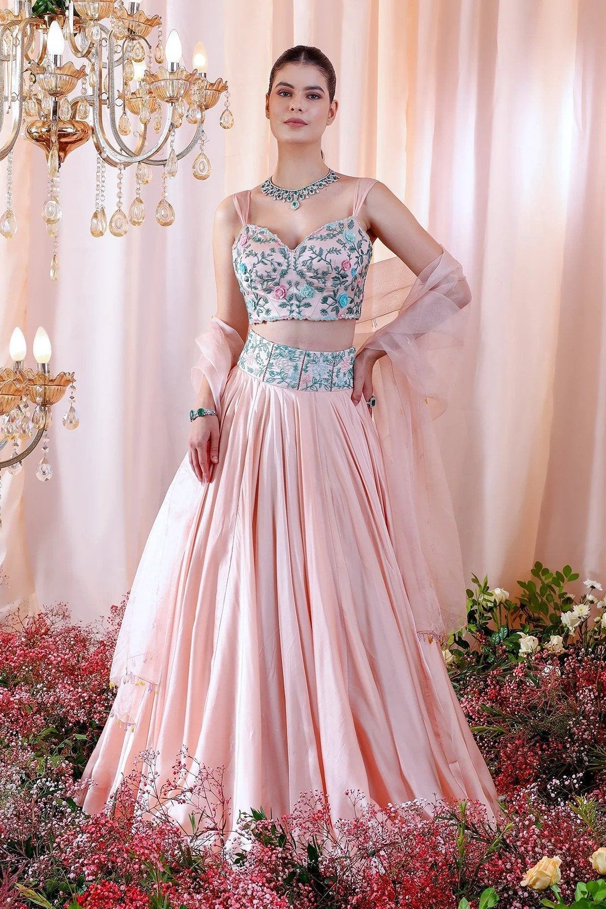 Hand Embroidered Lehenga Set