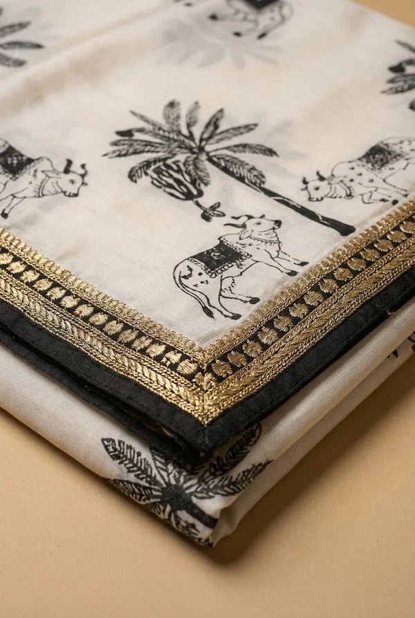 Ivory Tropical Nandi Saree