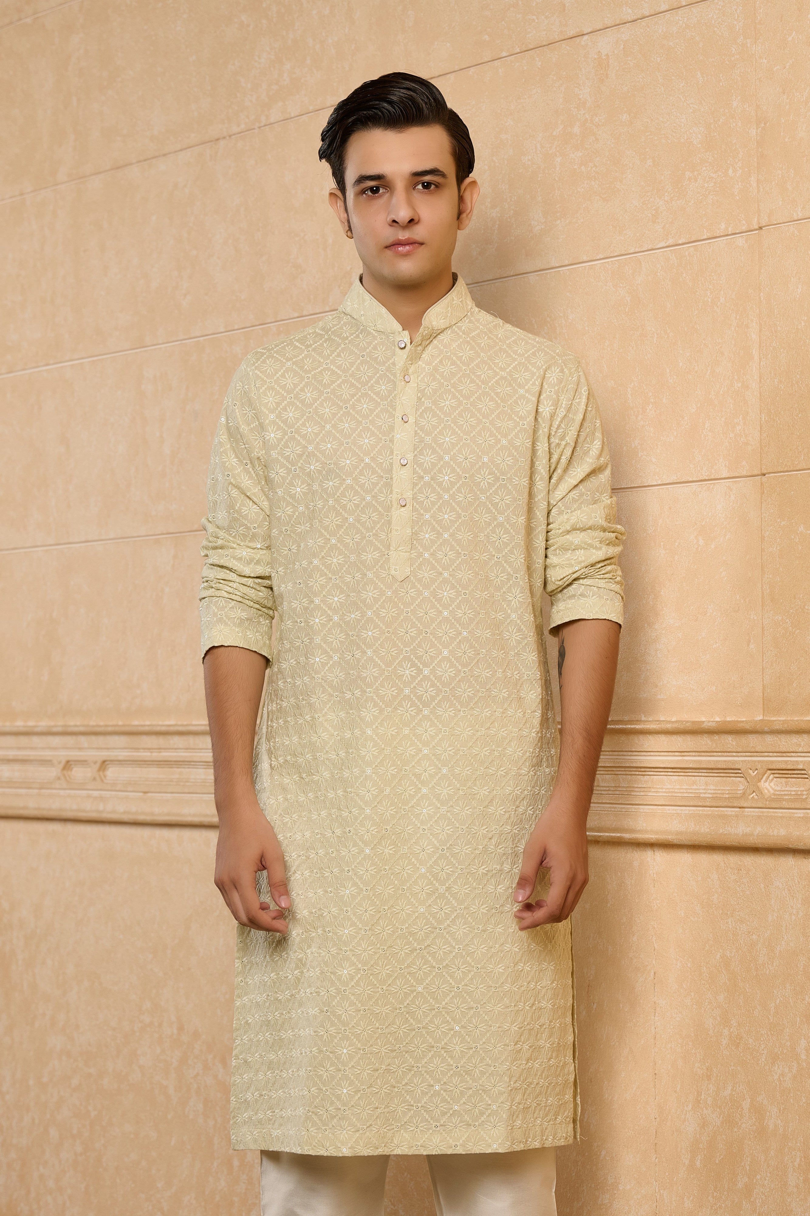 Celadon Motif Kurta Set