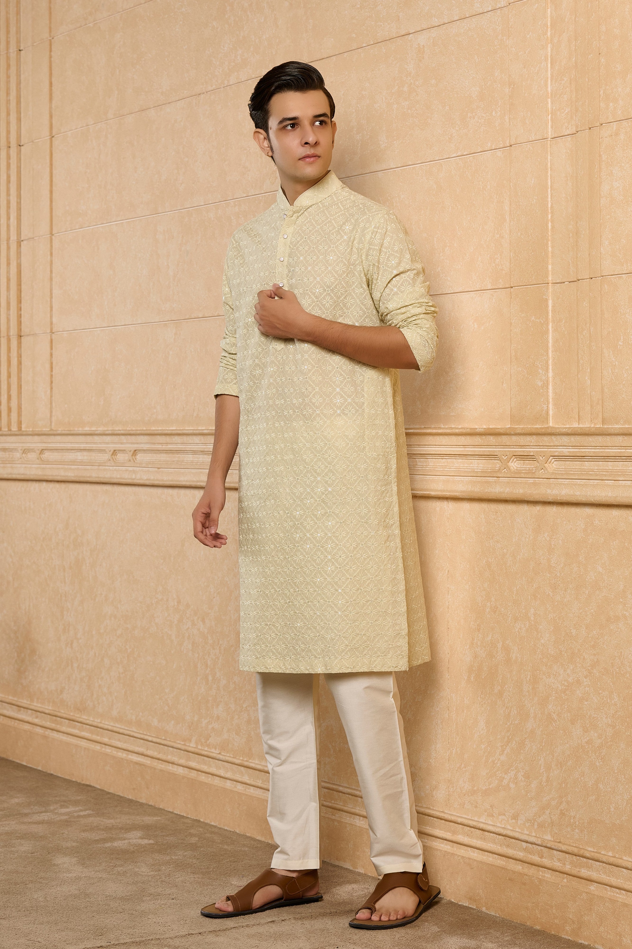 Celadon Motif Kurta Set