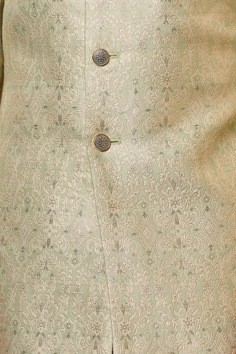 Light Green Embroidered Brocade Sherwani Set