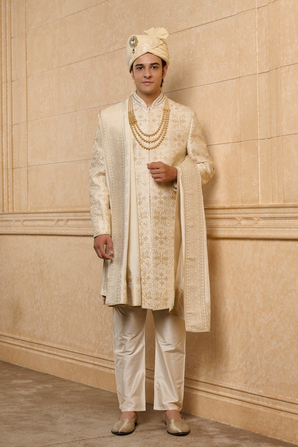 Ivory Royal Court Sherwani Set