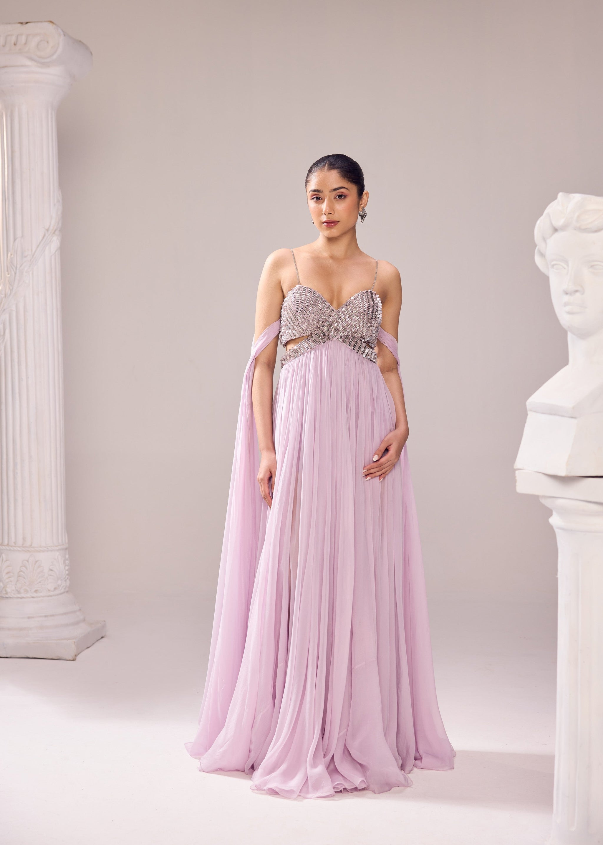 Elegant wrap dress with V-neck for women | Clara