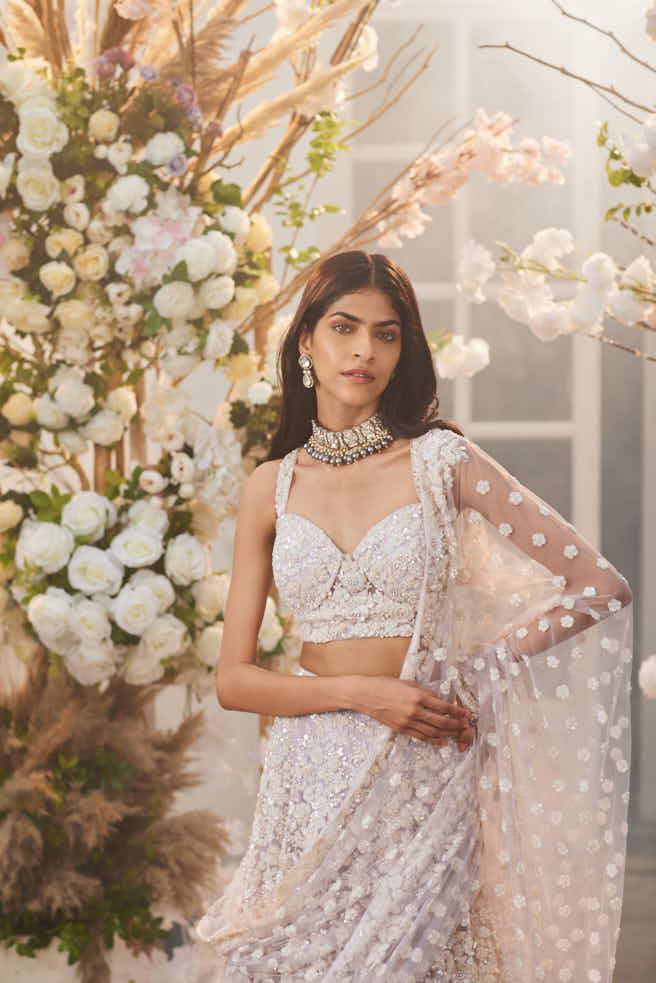 Lilac embellished lehenga