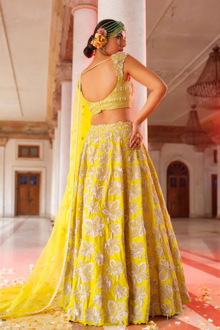Lemon Twist Rawsilk Lehenga Set