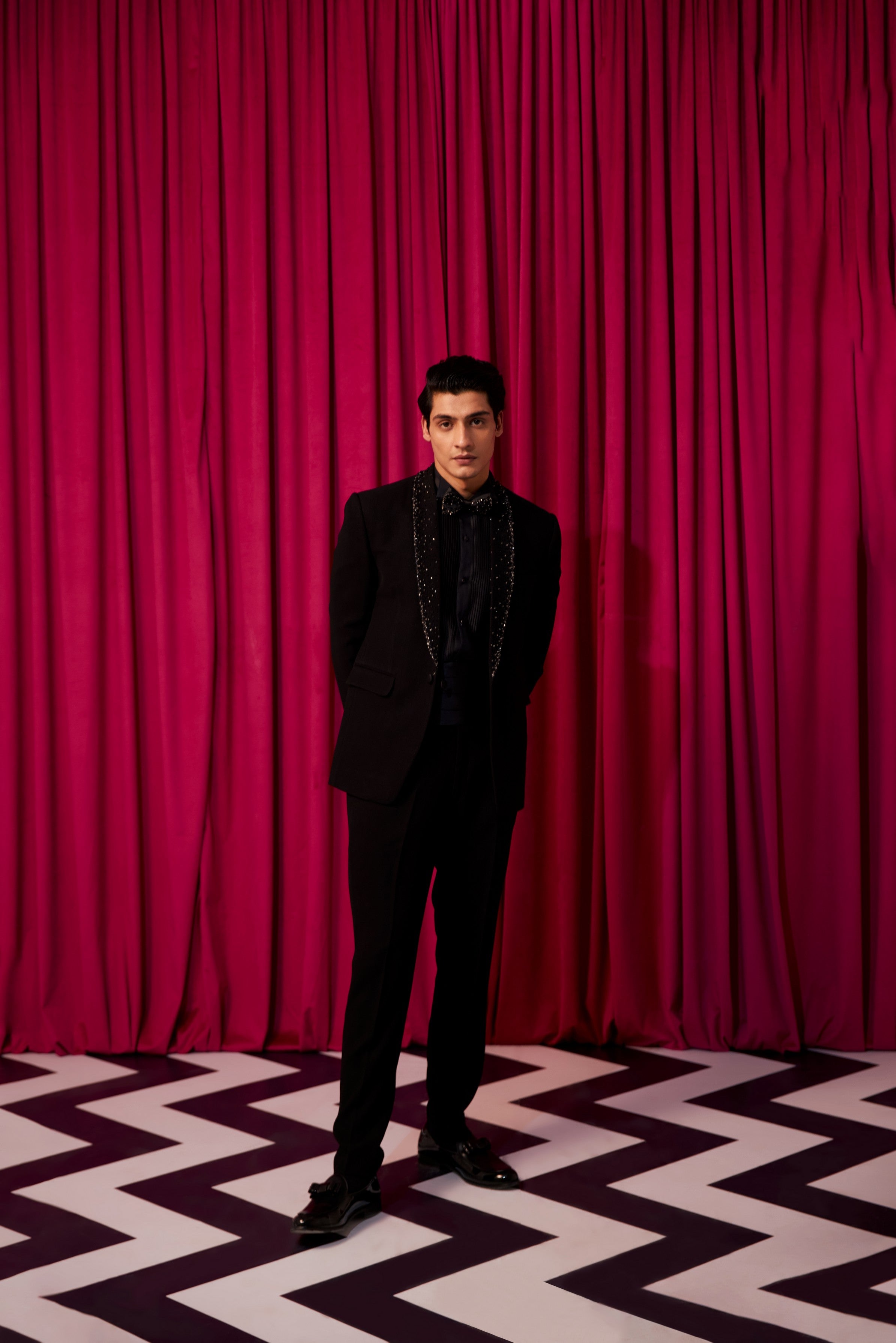 Crisp black tuxedo set