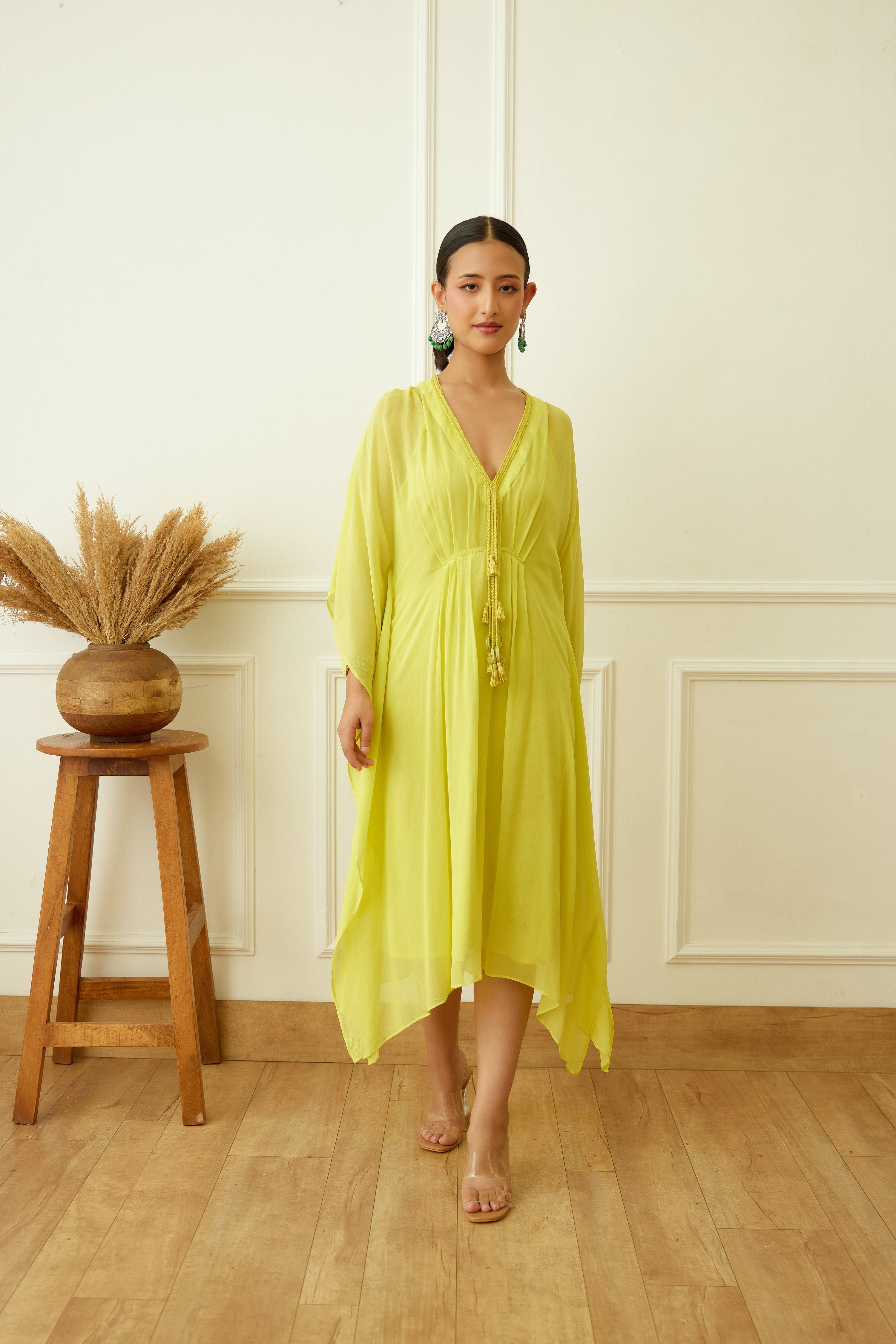 Lime Green Kaftan Set