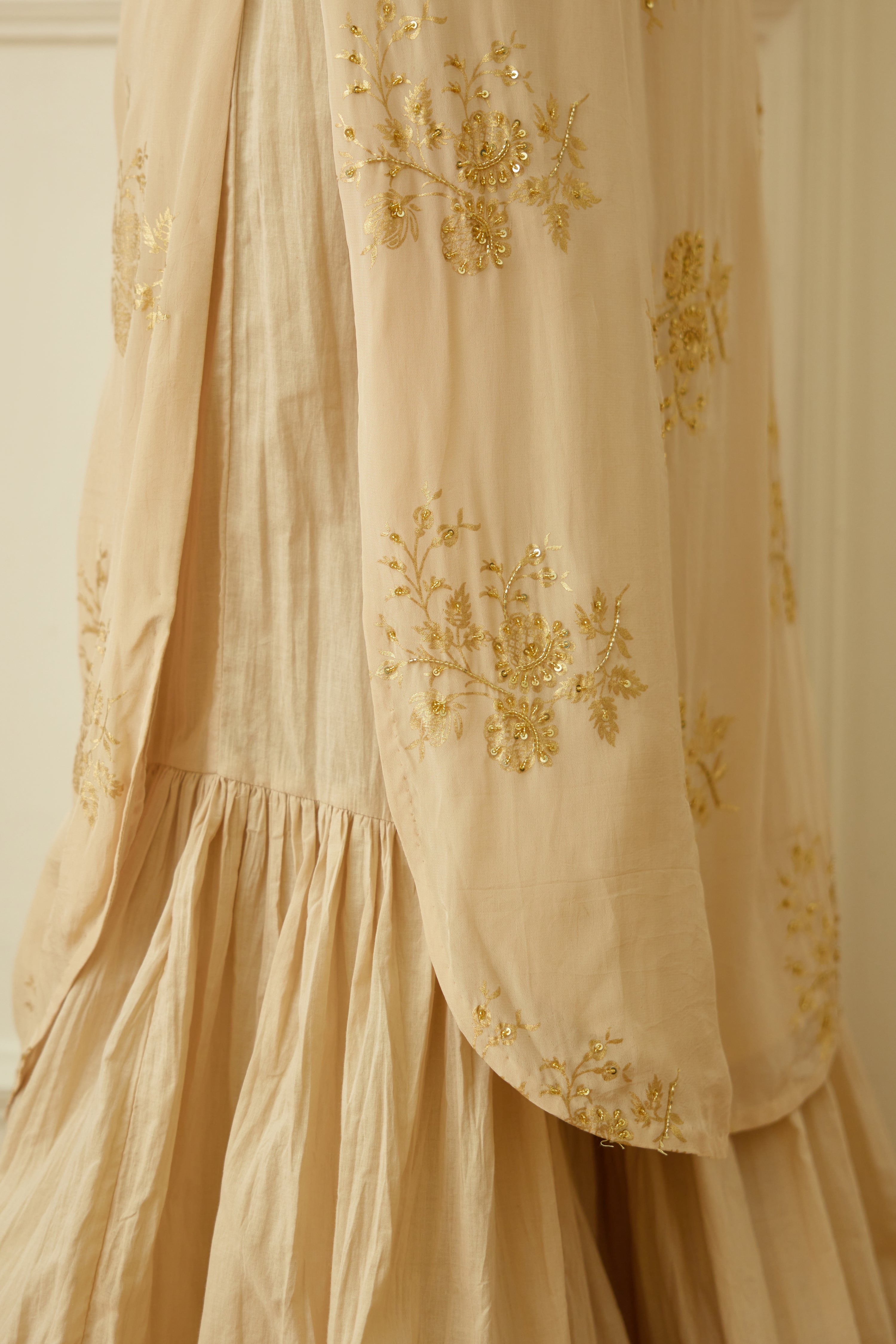 Ghee Foil Embroidered Sharara Set