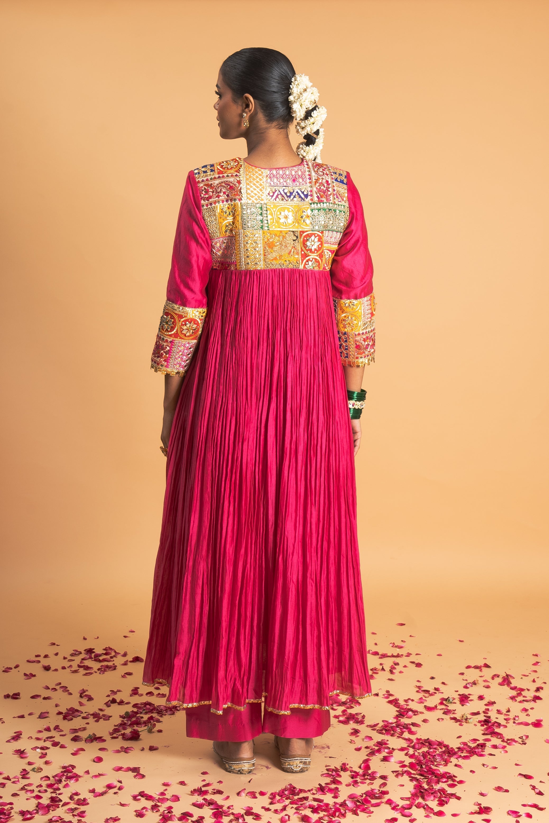Pink Chanderi Kurta Set