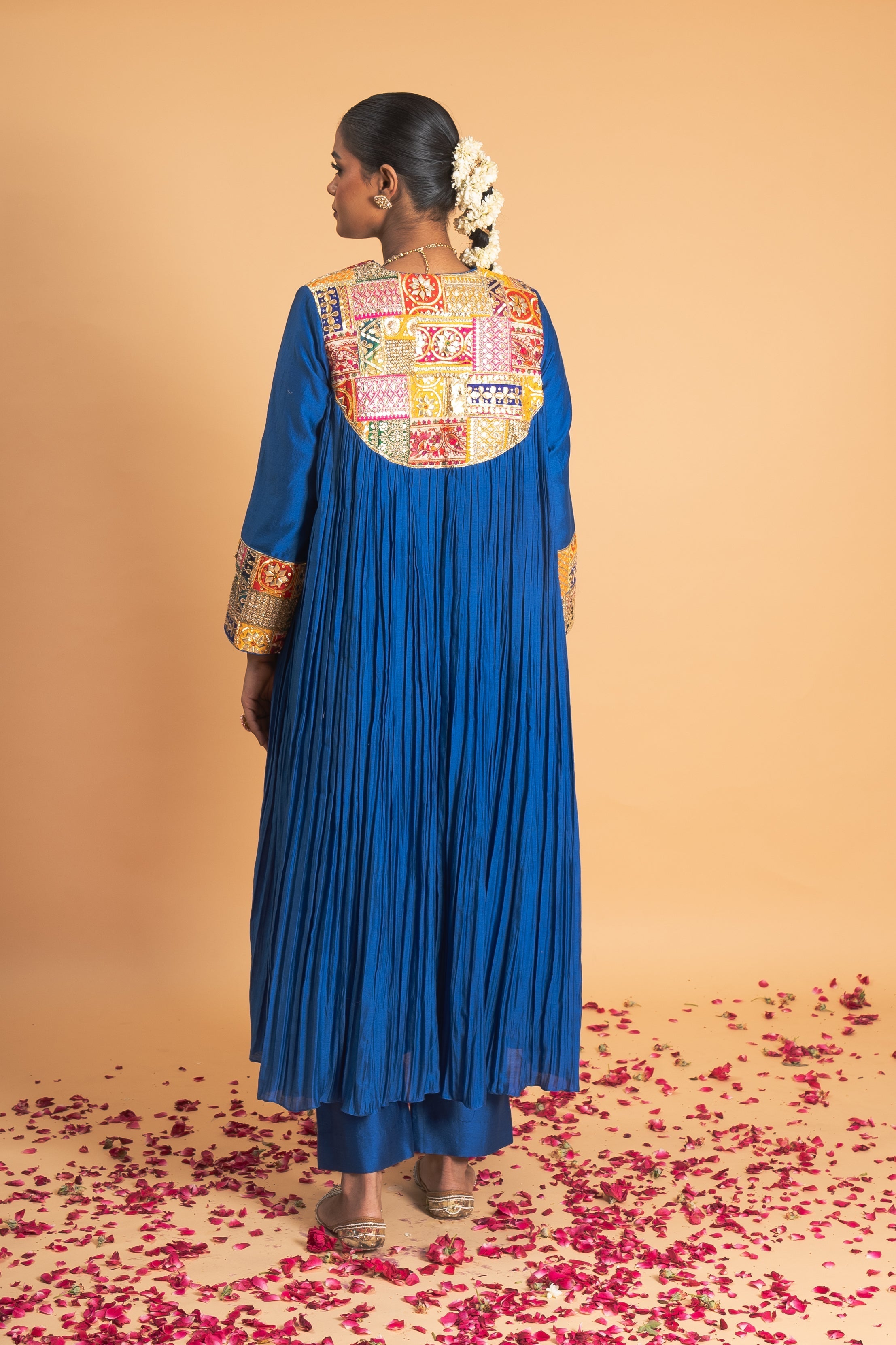 Blue Chanderi Kurta Set