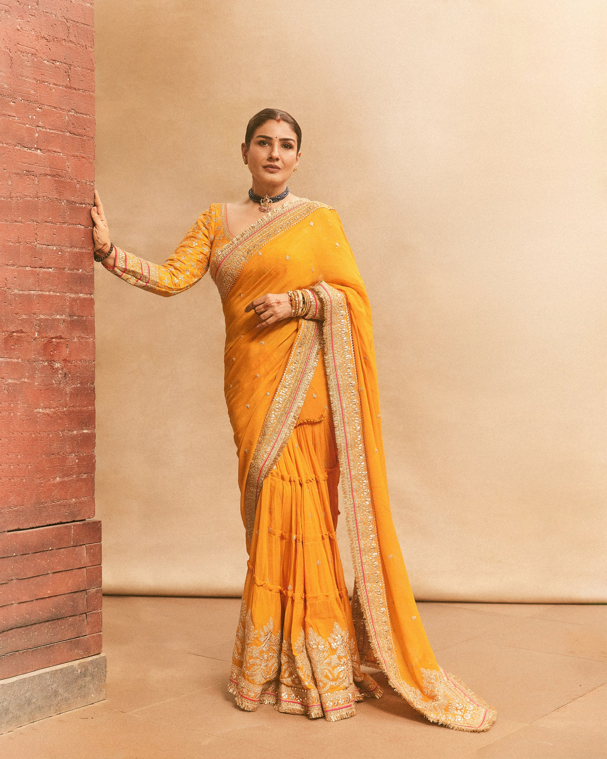 Raveena Tandon in Dilruba Saree Set