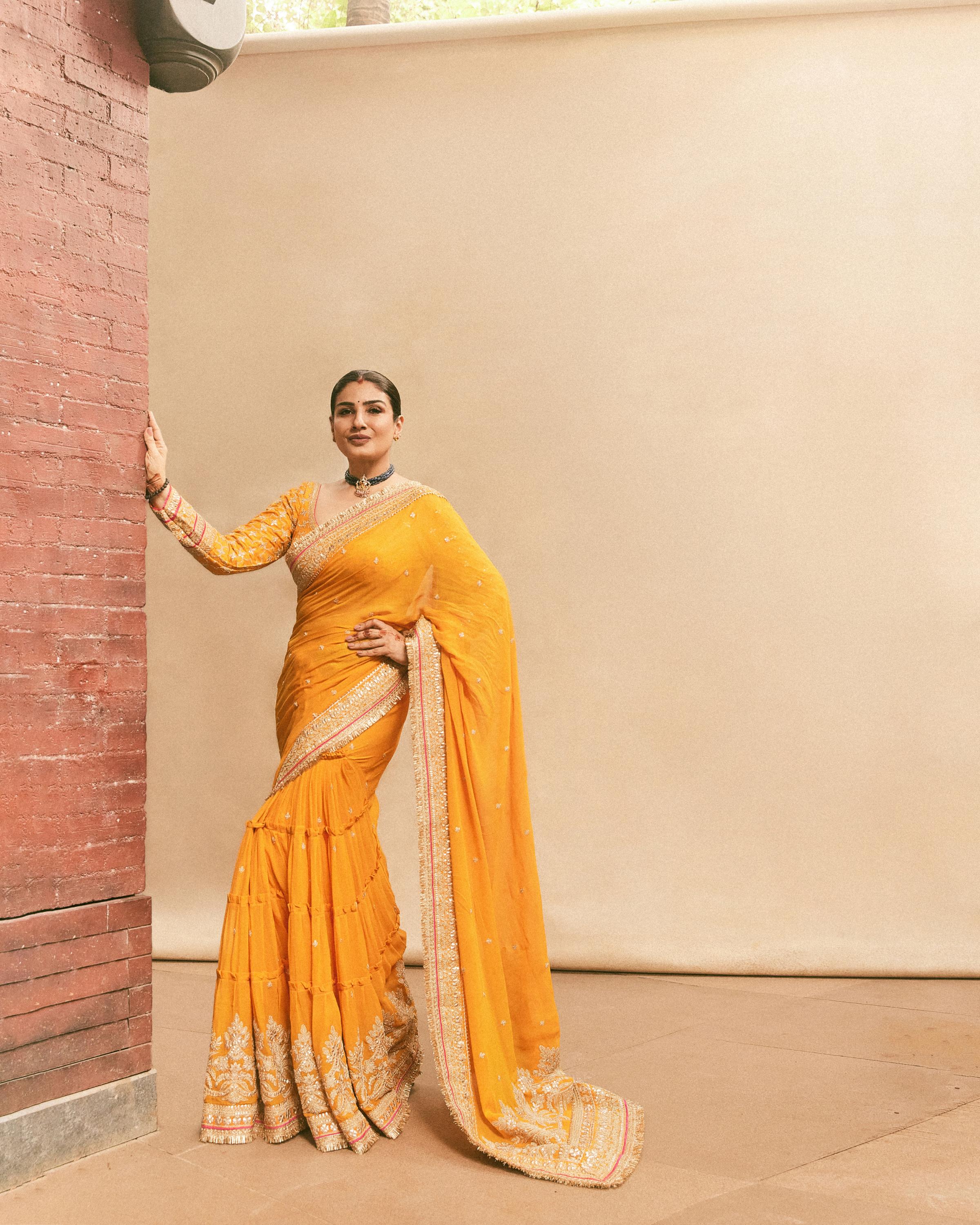 Raveena Tandon in Dilruba Saree Set