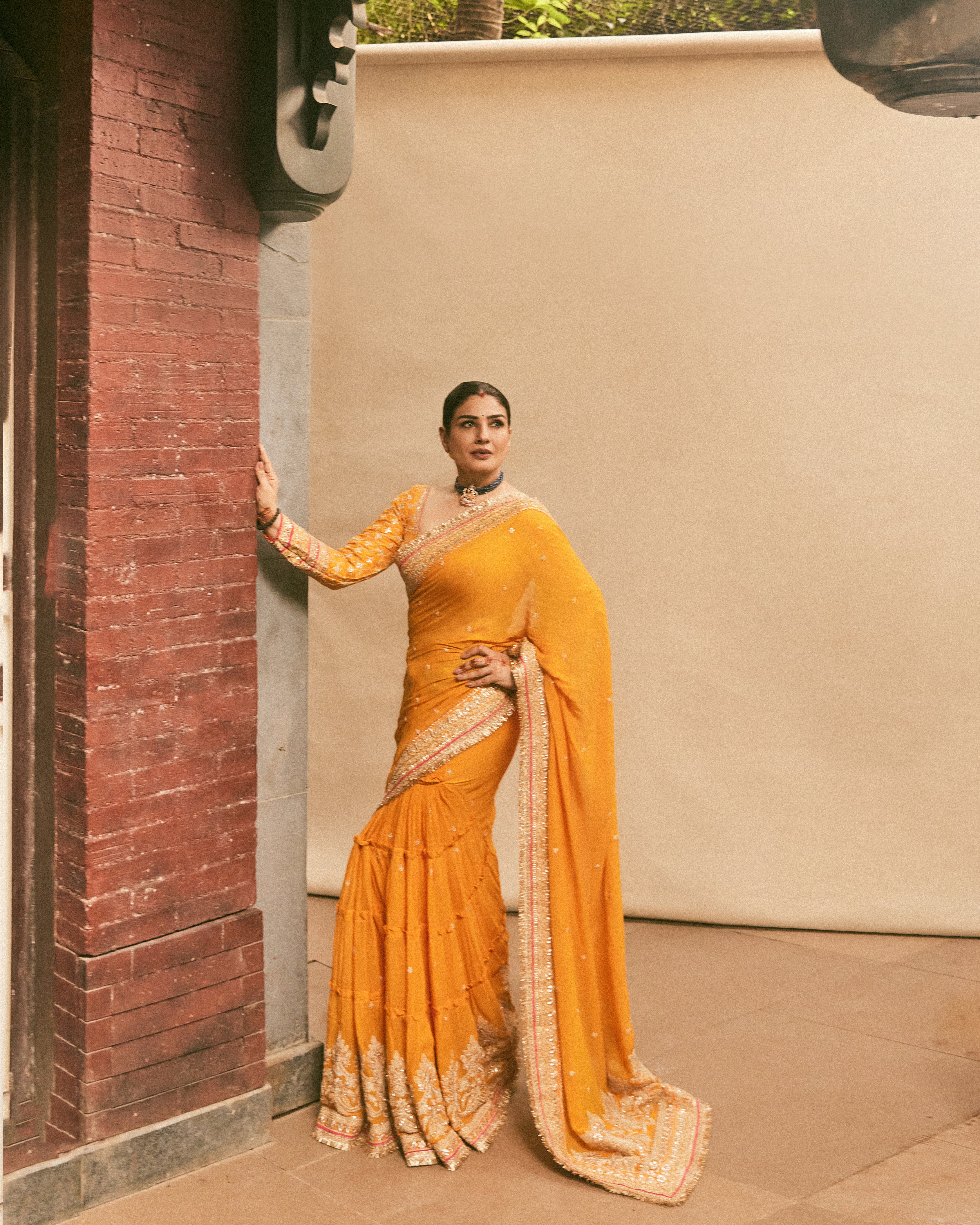 Raveena Tandon in Dilruba Saree Set