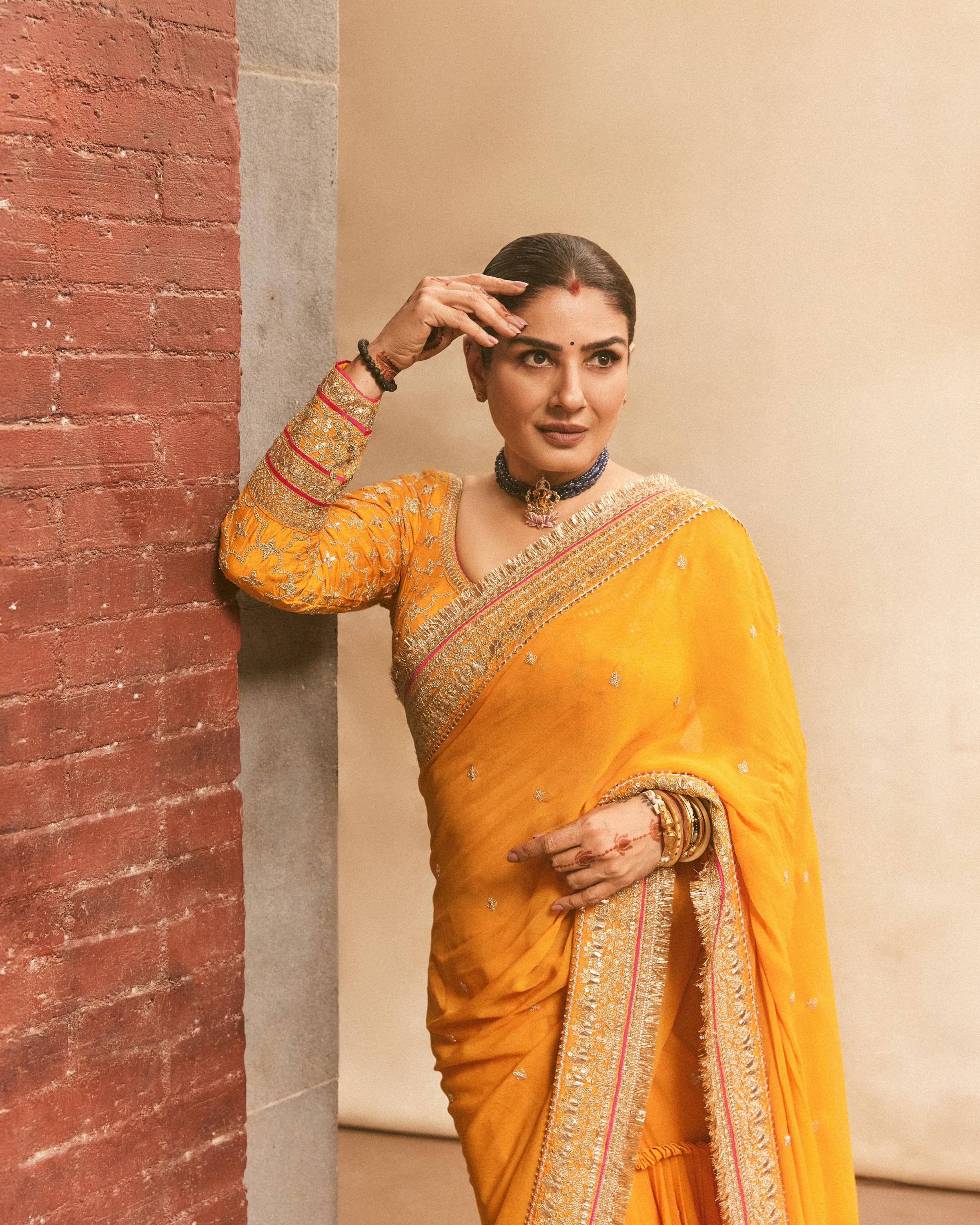 Raveena Tandon in Dilruba Saree Set