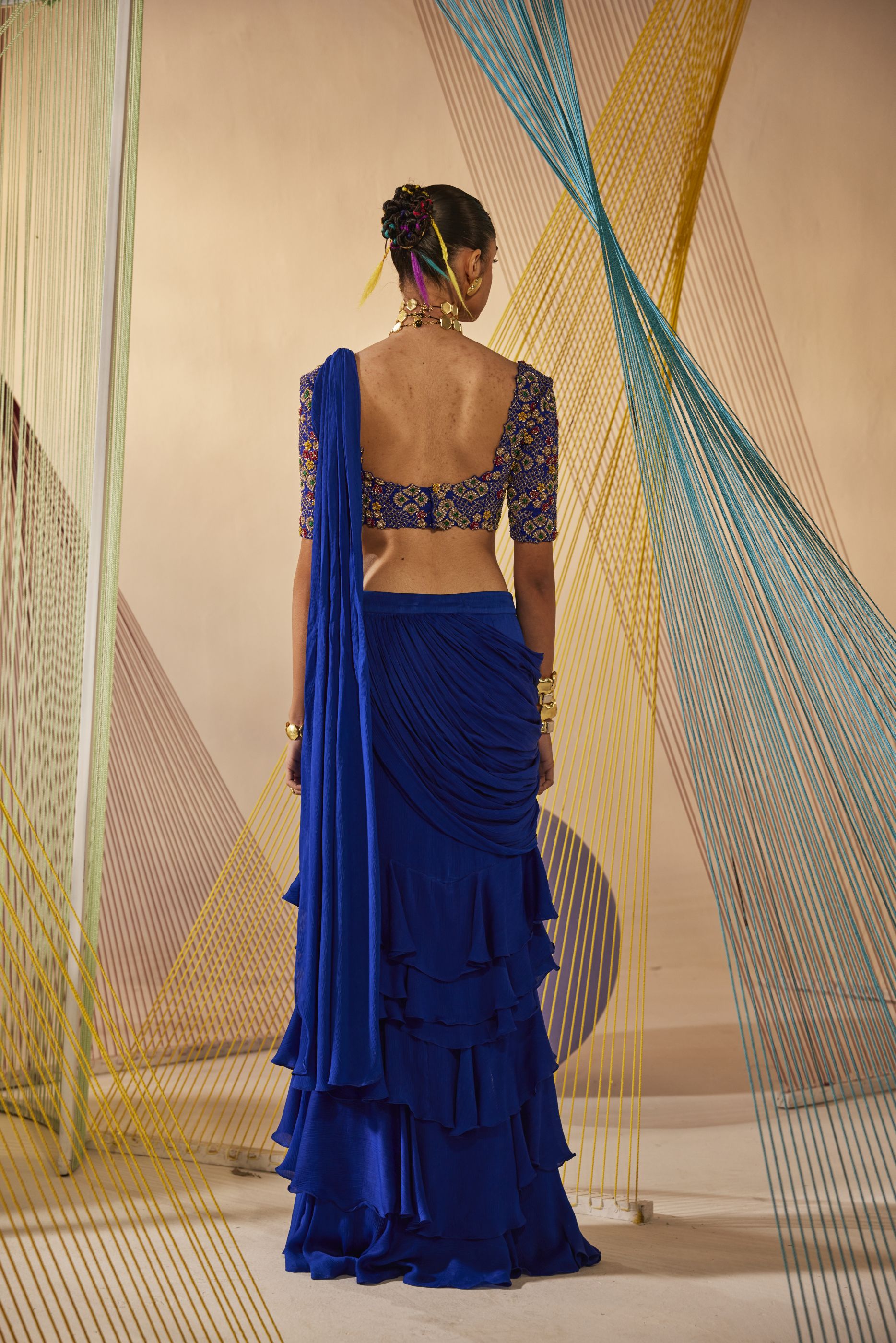 Kiara ruffled saree set