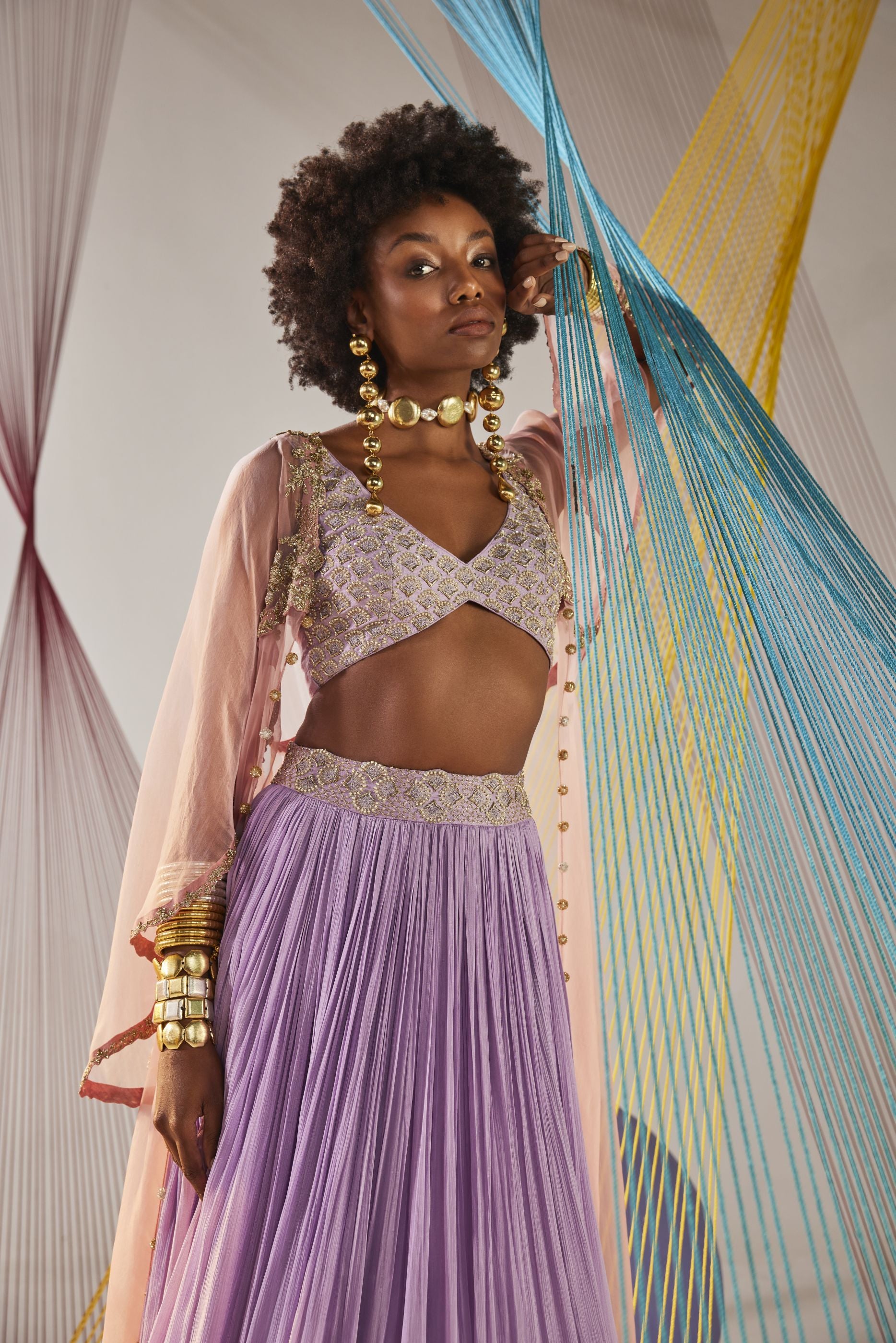 Zia lehenga cape set