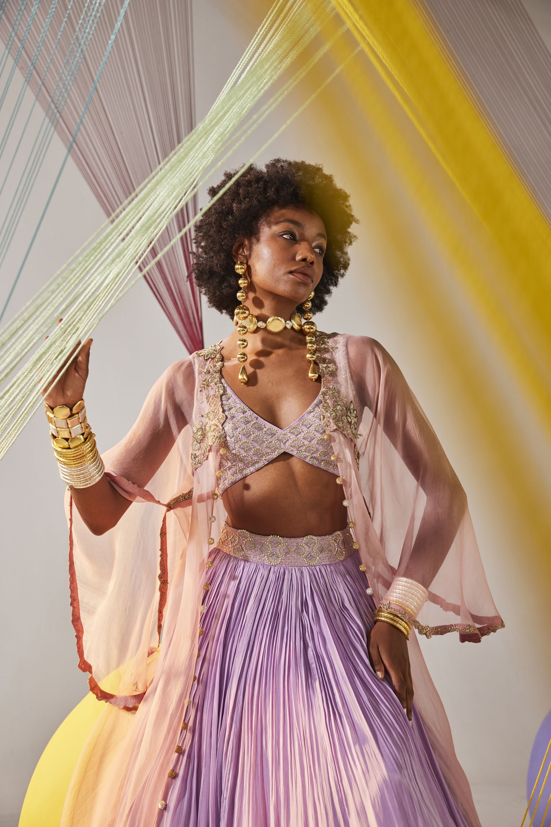 Zia lehenga cape set