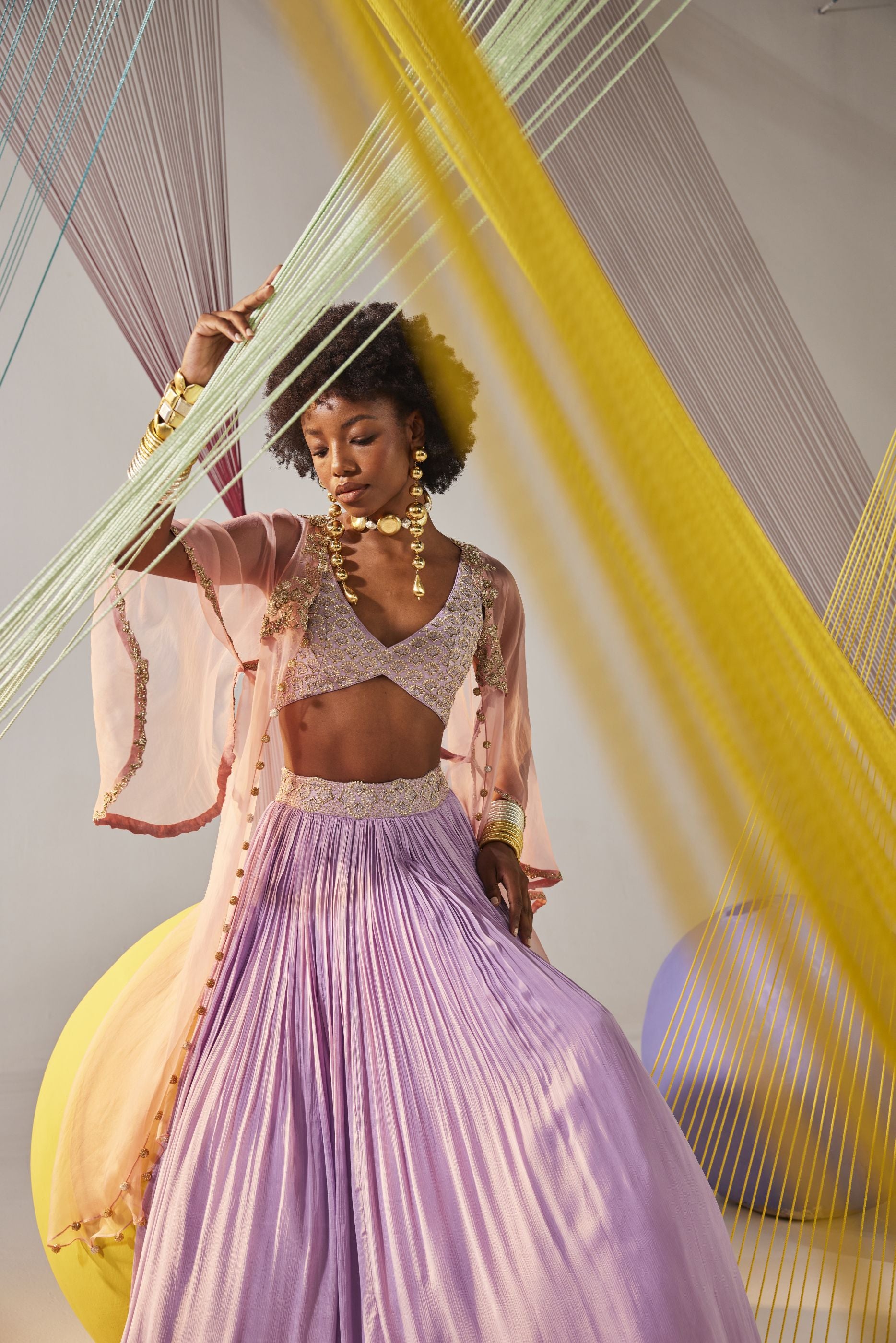 Zia lehenga cape set