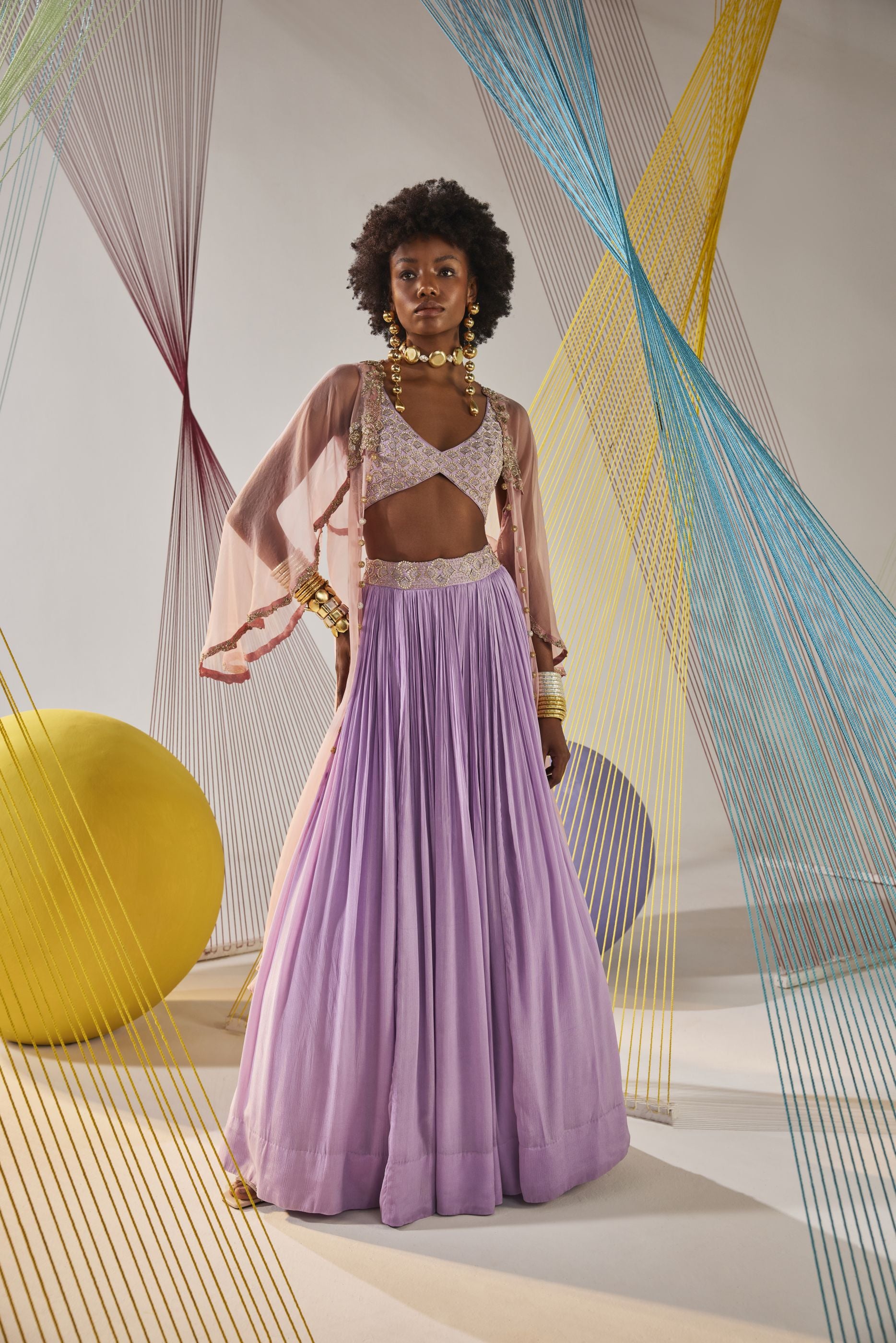 Zia lehenga cape set