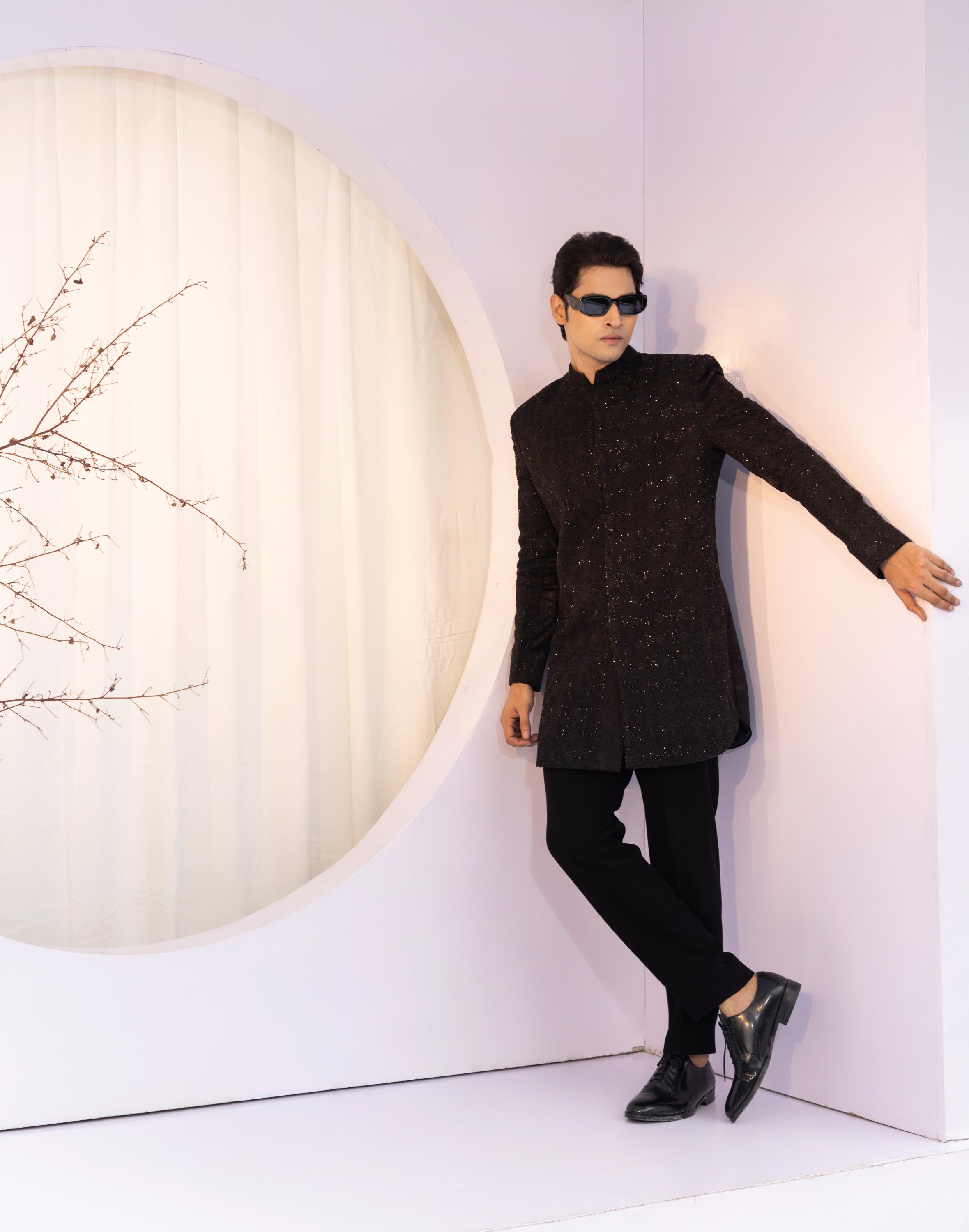 Urban Noir Achkan Set