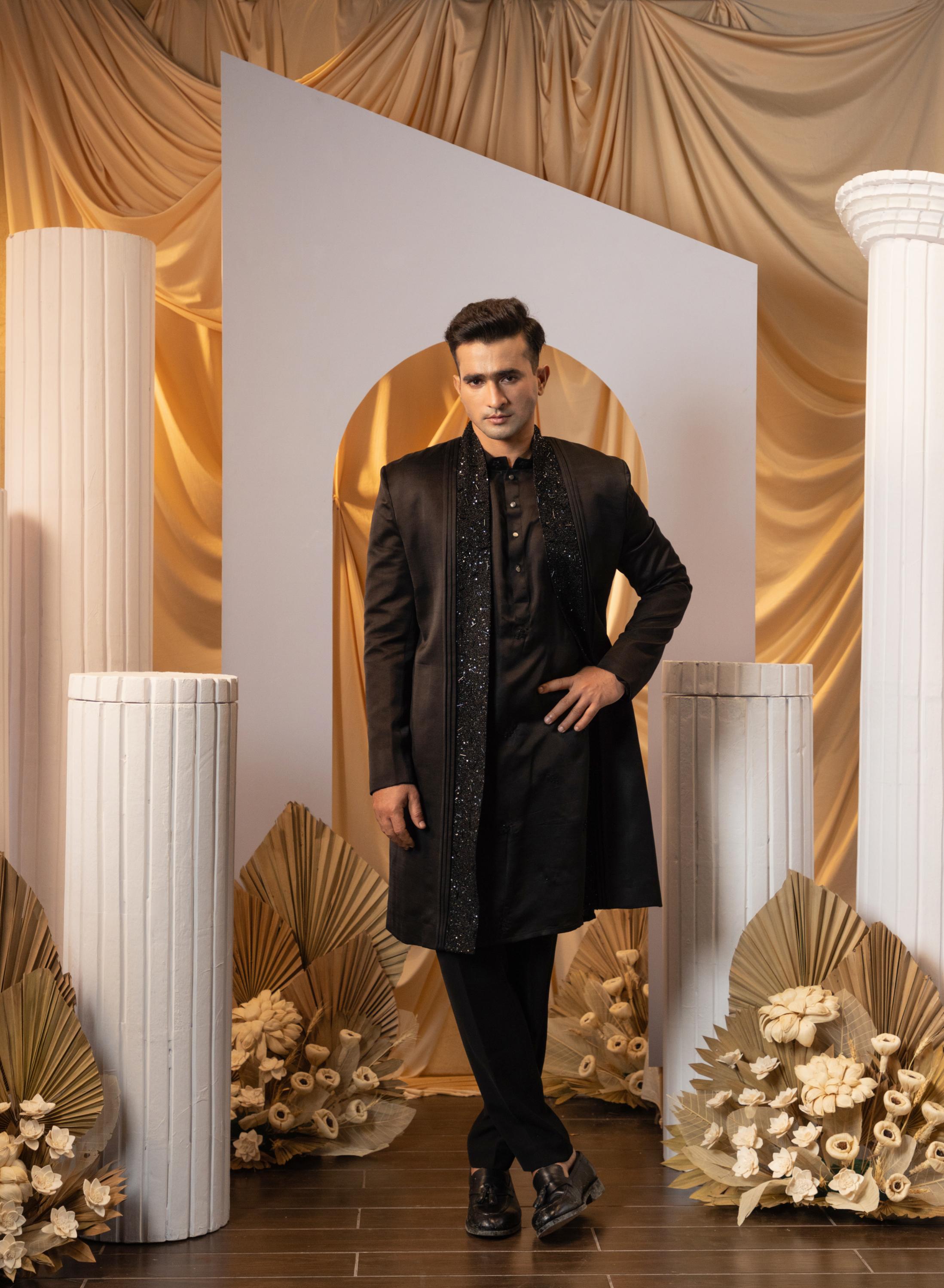 Noir Eclat Achkan Set