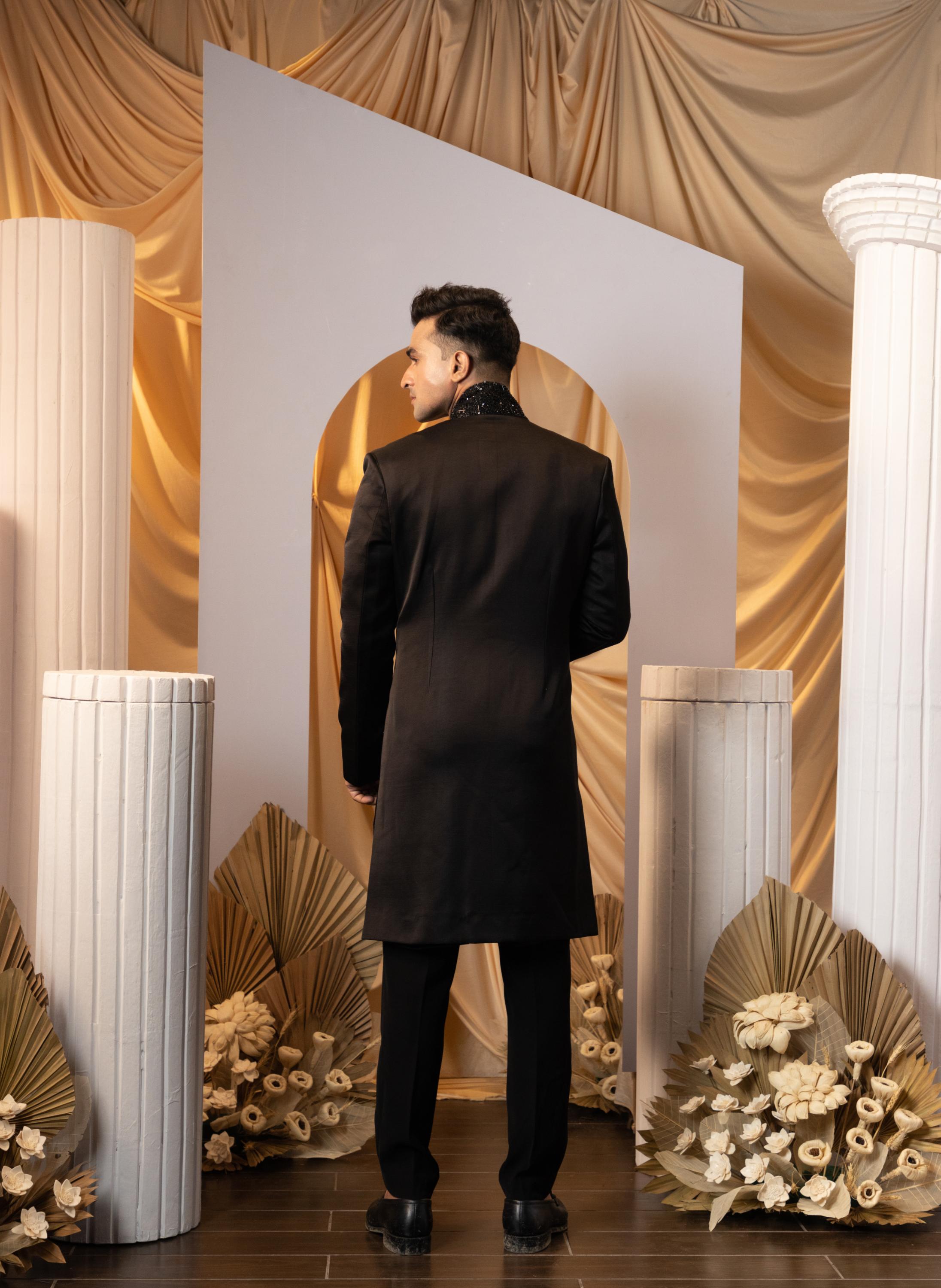 Noir Eclat Achkan Set