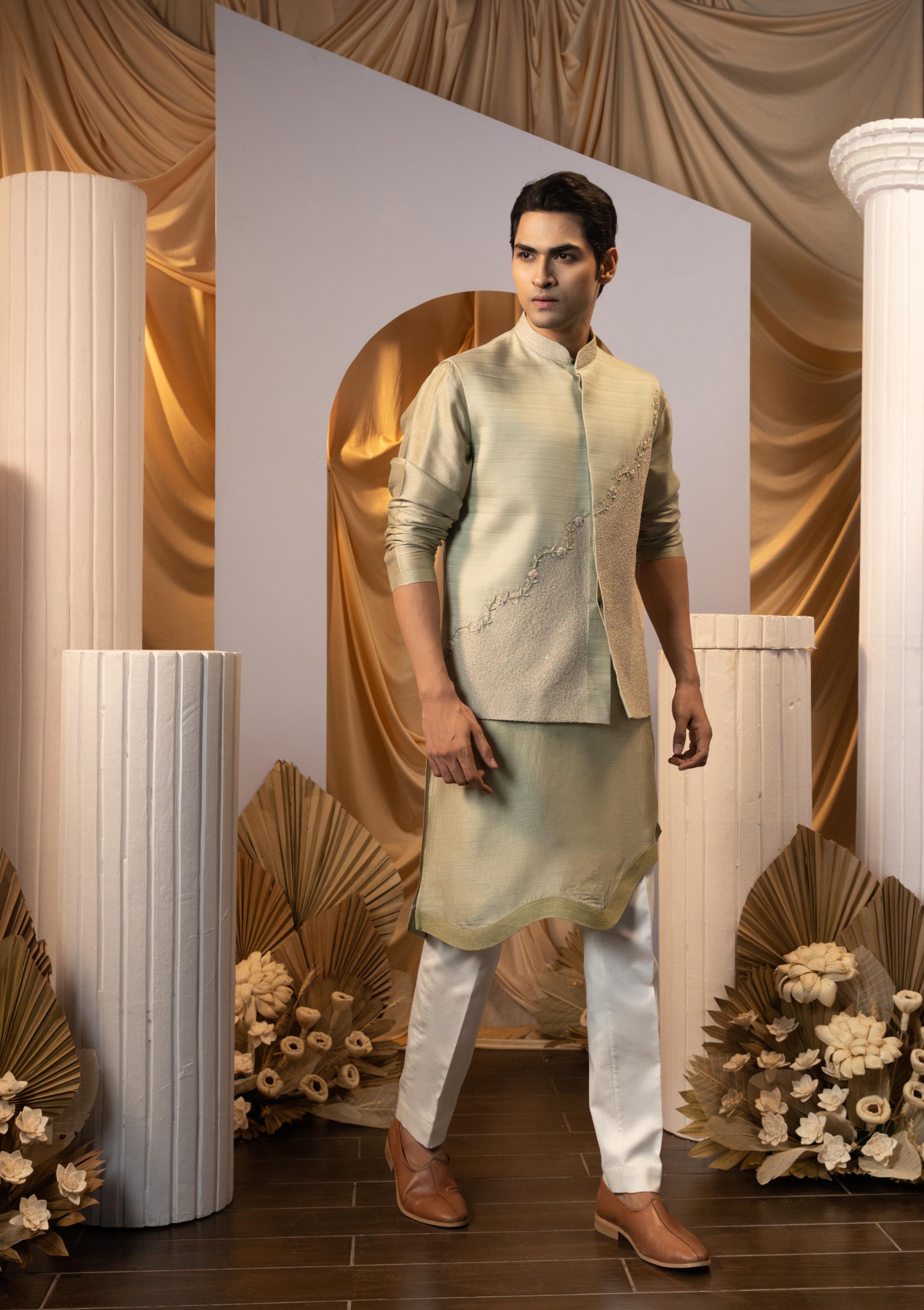 Verdant Veil Nehru Set