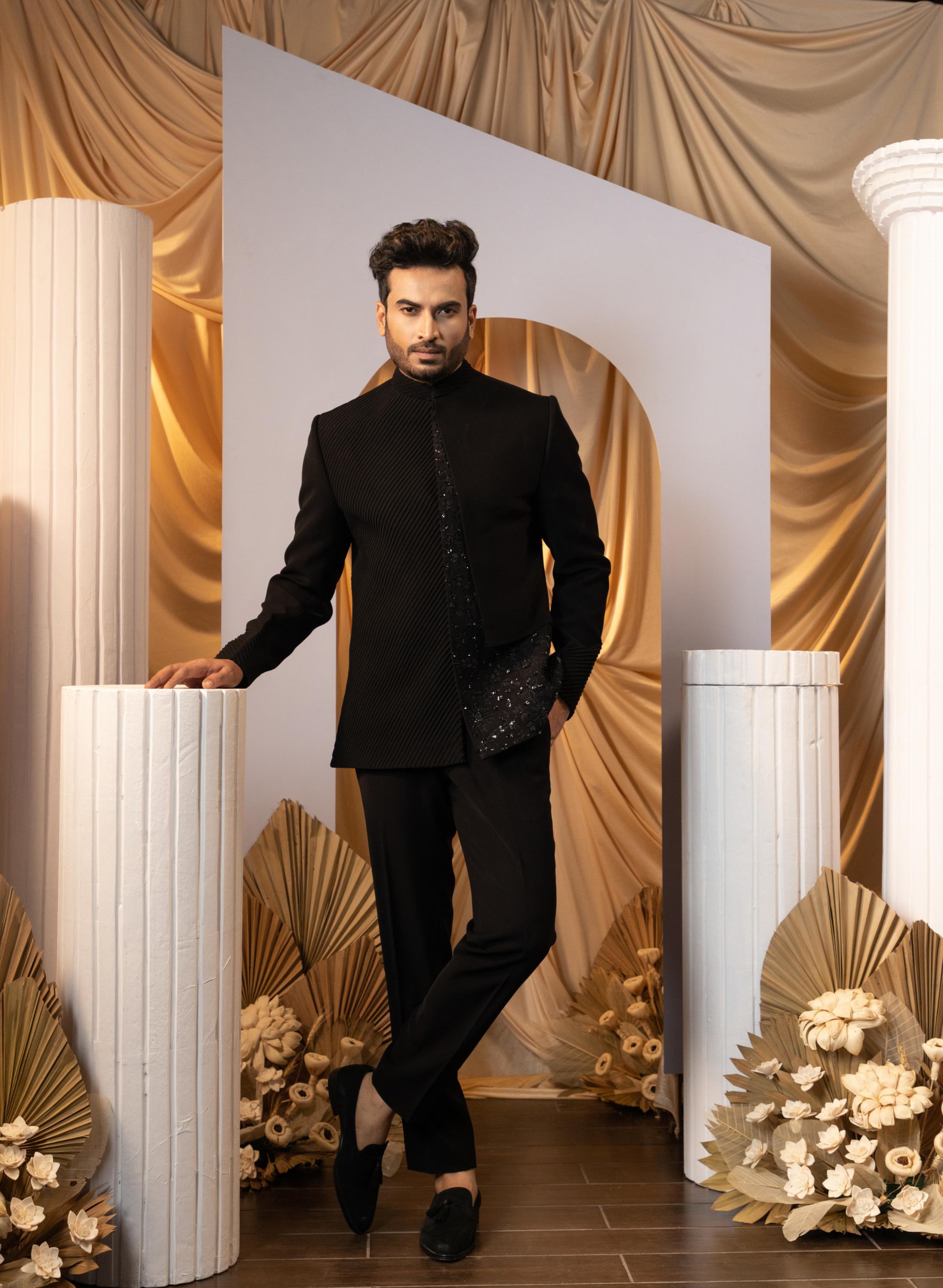 Charcoal Whisper Bandhgala Set