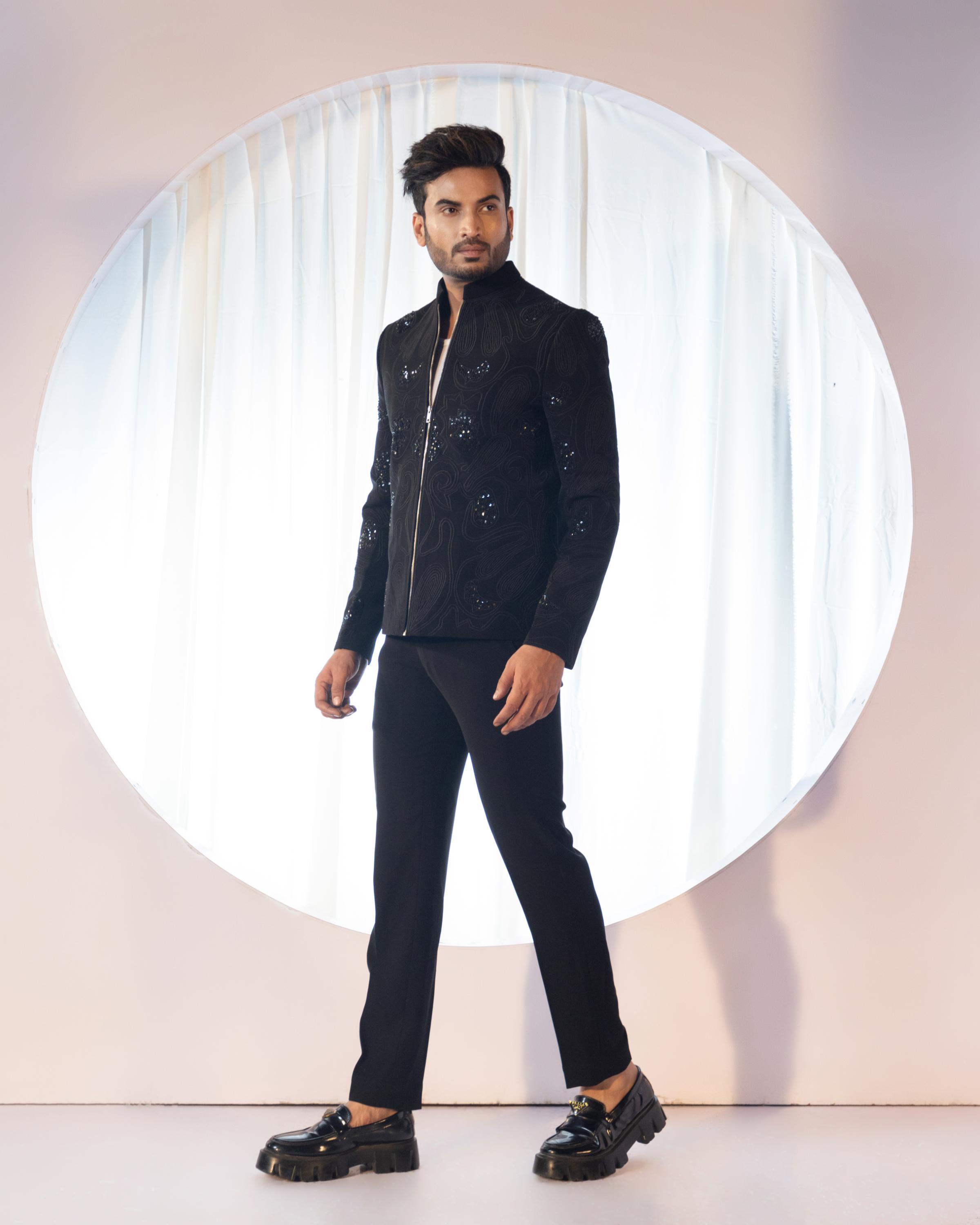 Noir Eclipse Jacket Set