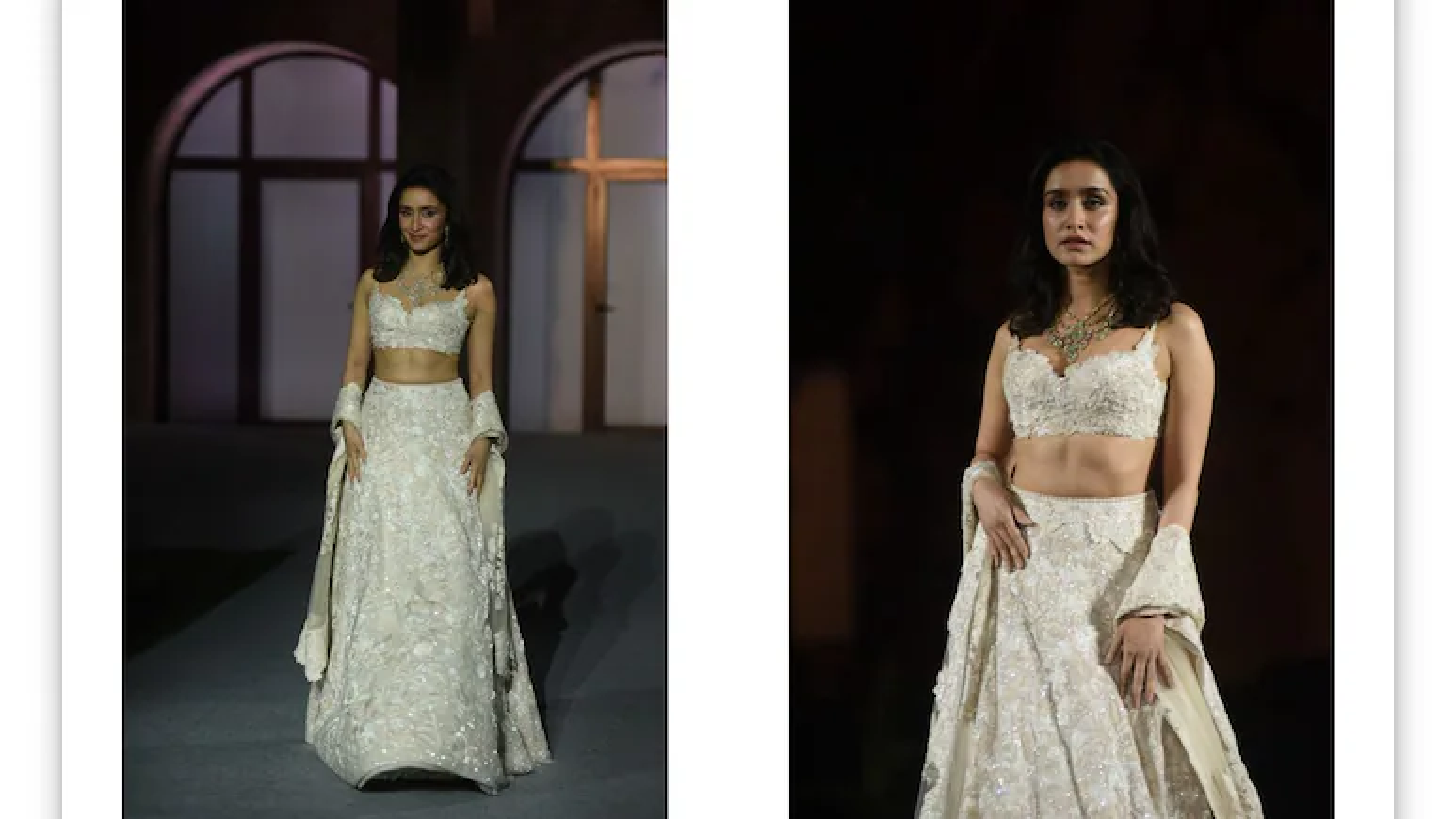 Shraddha Kapoor Turned Showstopper For Mishru Couture In An Ivory Lehenga