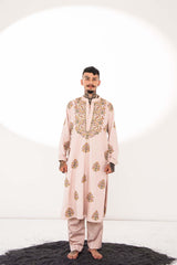 Chanderi Almond Two Little Birds Kurta With Pants