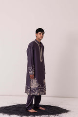 Chanderi Charcoal Merry Mermaid Kurta With Pants