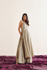 LONG HALTER NECK JACKET DRESS