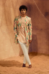 Pink Garden Indo Western - Jacket with Kurti and pants